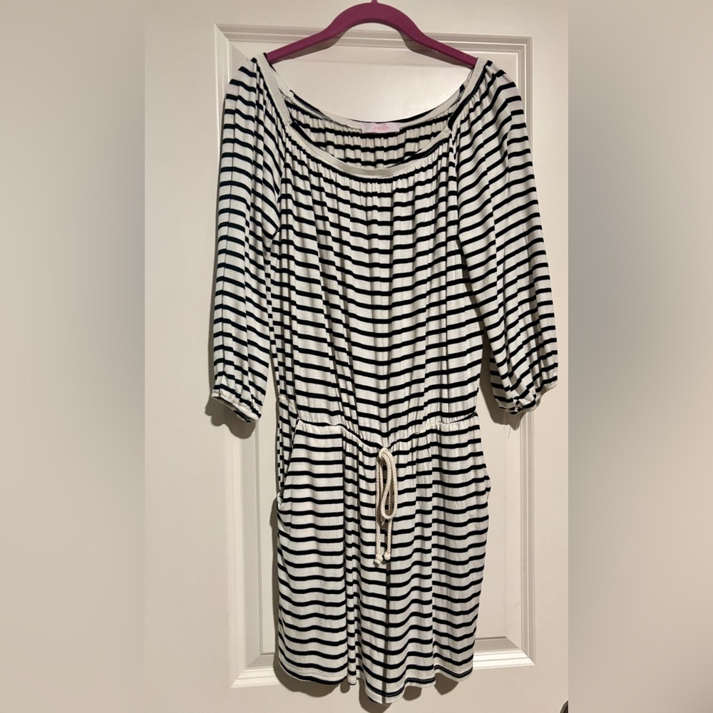 Striped Black and White Jumpsuit
